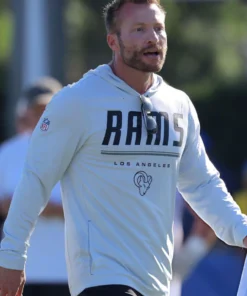 Los Angeles Rams Sean McVay White Hooded Top