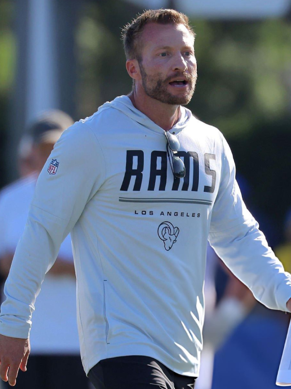 Los Angeles Rams Sean McVay White Hooded Top
