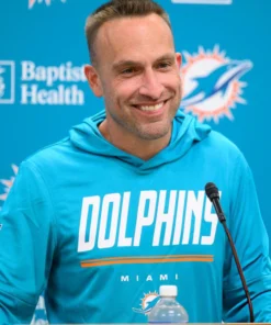 Miami Dolphins Jeff Hafley Blue Hooded Top