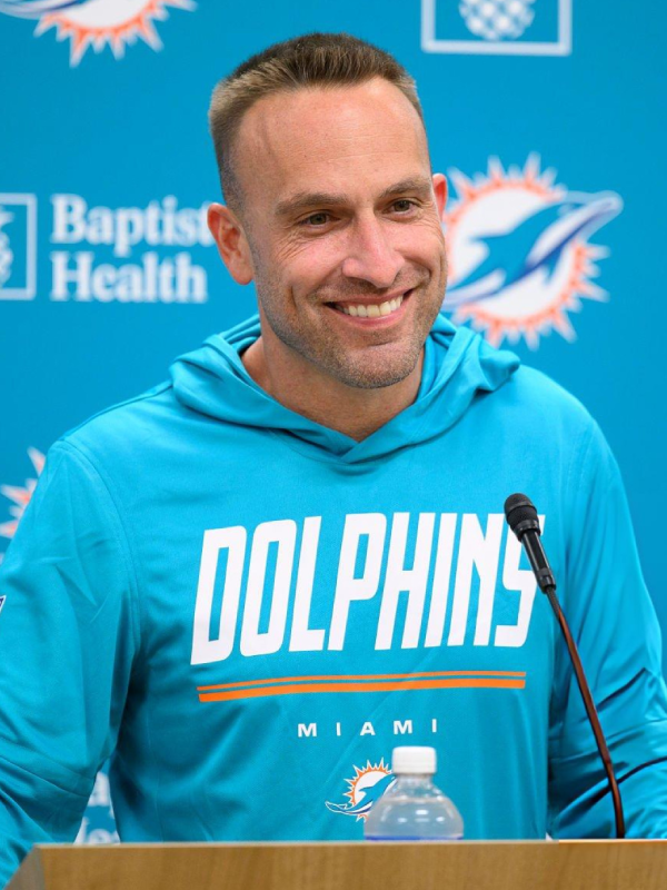 Miami Dolphins Jeff Hafley Blue Hooded Top