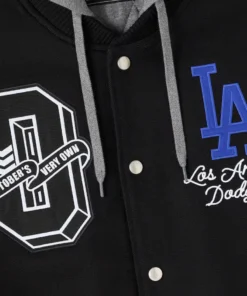 OVO x MLB 2026 Los Angeles Dodgers Bomber Black Jacket