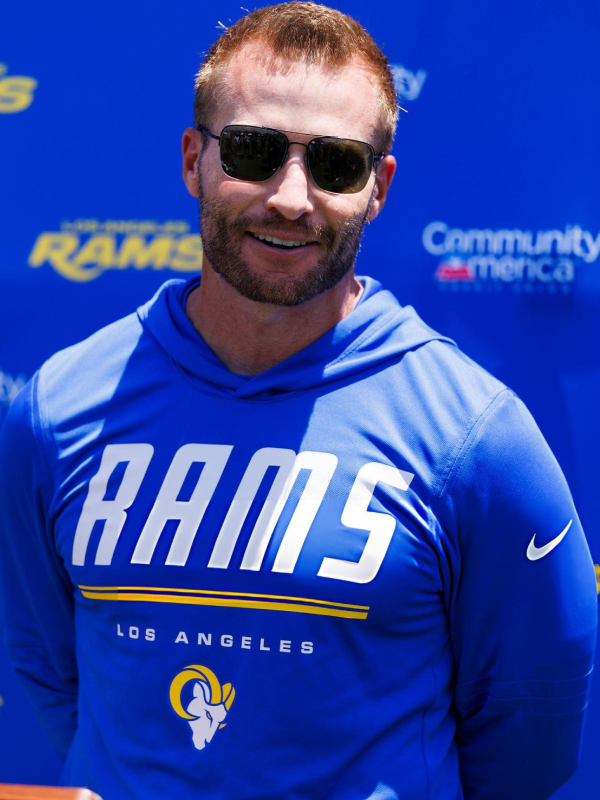 Sean McVay Los Angeles Rams Blue Hooded Pullover Top