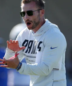 Sean McVay Los Angeles Rams White Hooded Pullover Top