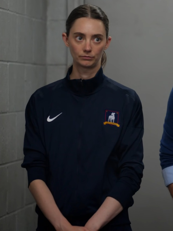 Tanya Reynolds Ted Lasso Season 4 Navy Blue Track Jacket