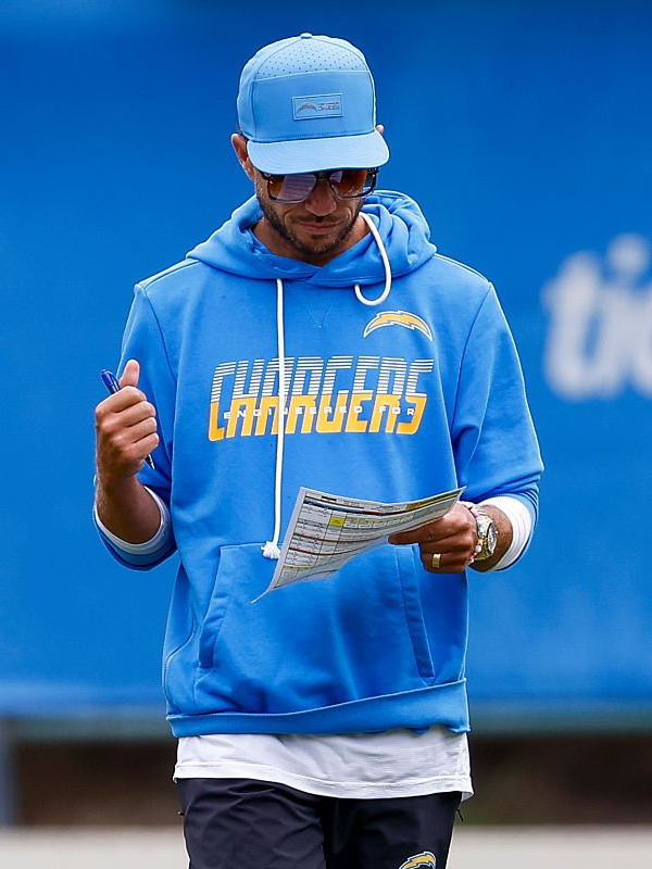 Mike McDaniel Los Angeles Chargers 2026 Sideline Blue Hoodie