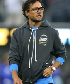 Mike McDaniel Los Angeles Chargers 2026 Sideline Full-Zip Gray Hoodie