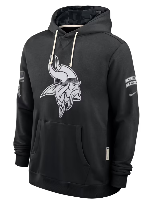 Minnesota Vikings Black 2026 Salute To Service Hoodie