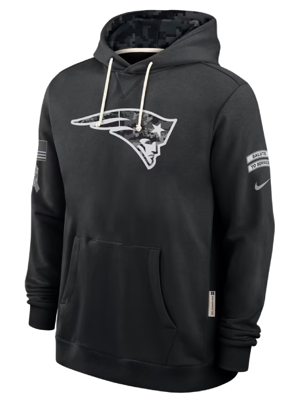 New England Patriots Black 2026 Salute To Service Hoodie