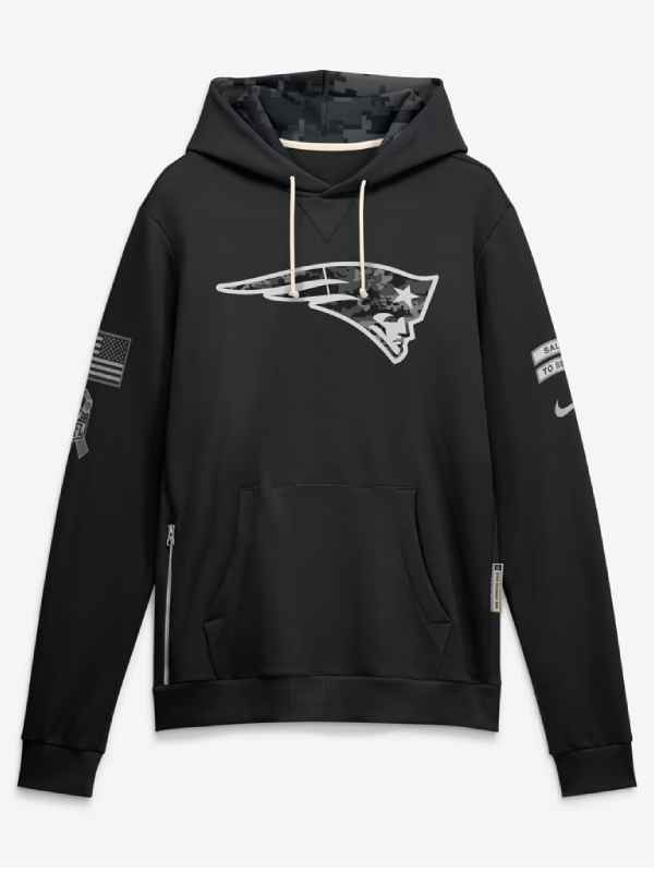 New England Patriots Black Salute To Service 2026 Hoodie
