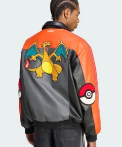 Pokémon x Adidas Charizard 8-Ball Leather Jacket
