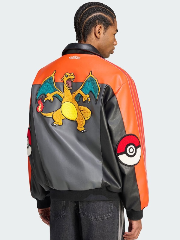 Pokémon x Adidas Charizard 8-Ball Leather Jacket