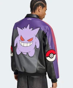 Pokémon x Adidas Gengar 8-Ball Leather Jacket