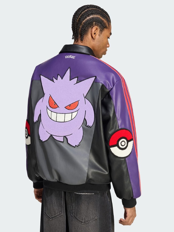 Pokémon x Adidas Gengar 8-Ball Leather Jacket