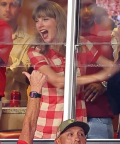 Singer Taylor Swift Red Checked Polo Dress