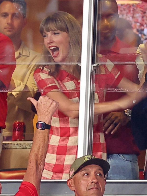 Singer Taylor Swift Red Checked Polo Dress