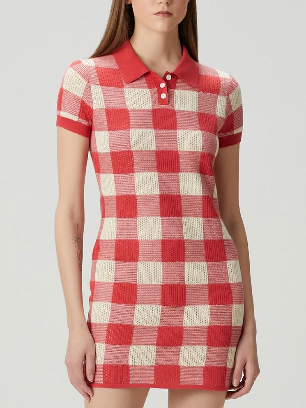 Taylor Swift Red Checked Polo Dress