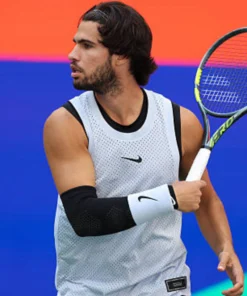 US Open 2026 Carlos Alcaraz White Tank Top