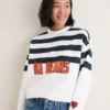 Chicago Bears Tuckernuck White_Navy Stripe Sweatshirt