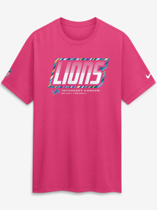 Detroit Lions Pink Crucial Catch 2026 T-Shirt