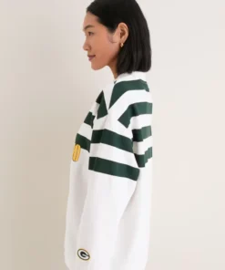 Green Bay Packers White_Green Tuckernuck Stripe Sweatshirt