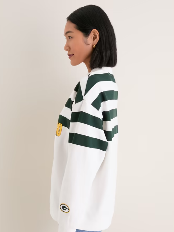 Green Bay Packers White_Green Tuckernuck Stripe Sweatshirt