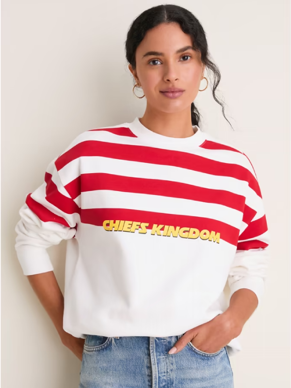 Kansas City Chiefs Tuckernuck White_Red Stripe Sweatshirt