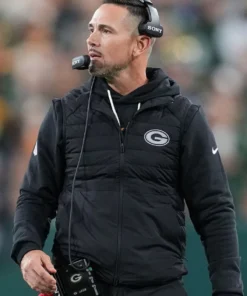 Matt LaFleur Green Bay Packers Black Puffer Vest