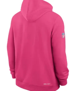 New England Patriots Pink 2026 Crucial Catch Sideline Pullover Hoodie