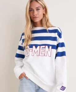 New York Giants Tuckernuck White_Blue Stripe Sweatshirt