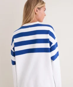 New York Giants White_Blue Tuckernuck Stripe Sweatshirt