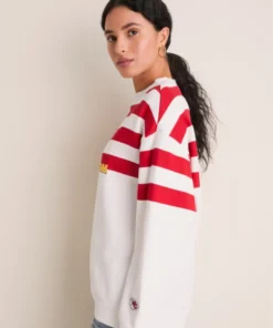 Tuckernuck Kansas City Chiefs White_Red Stripe Sweatshirt