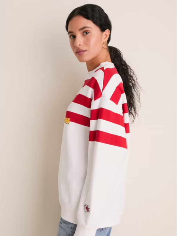 Tuckernuck Kansas City Chiefs White_Red Stripe Sweatshirt