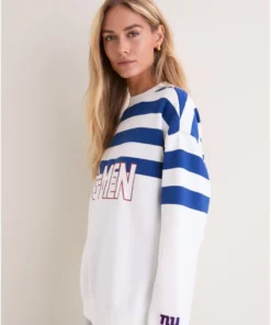 Tuckernuck New York Giants White_Blue Stripe Sweatshirt