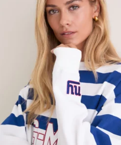 Tuckernuck White_Blue New York Giants Stripe Sweatshirt